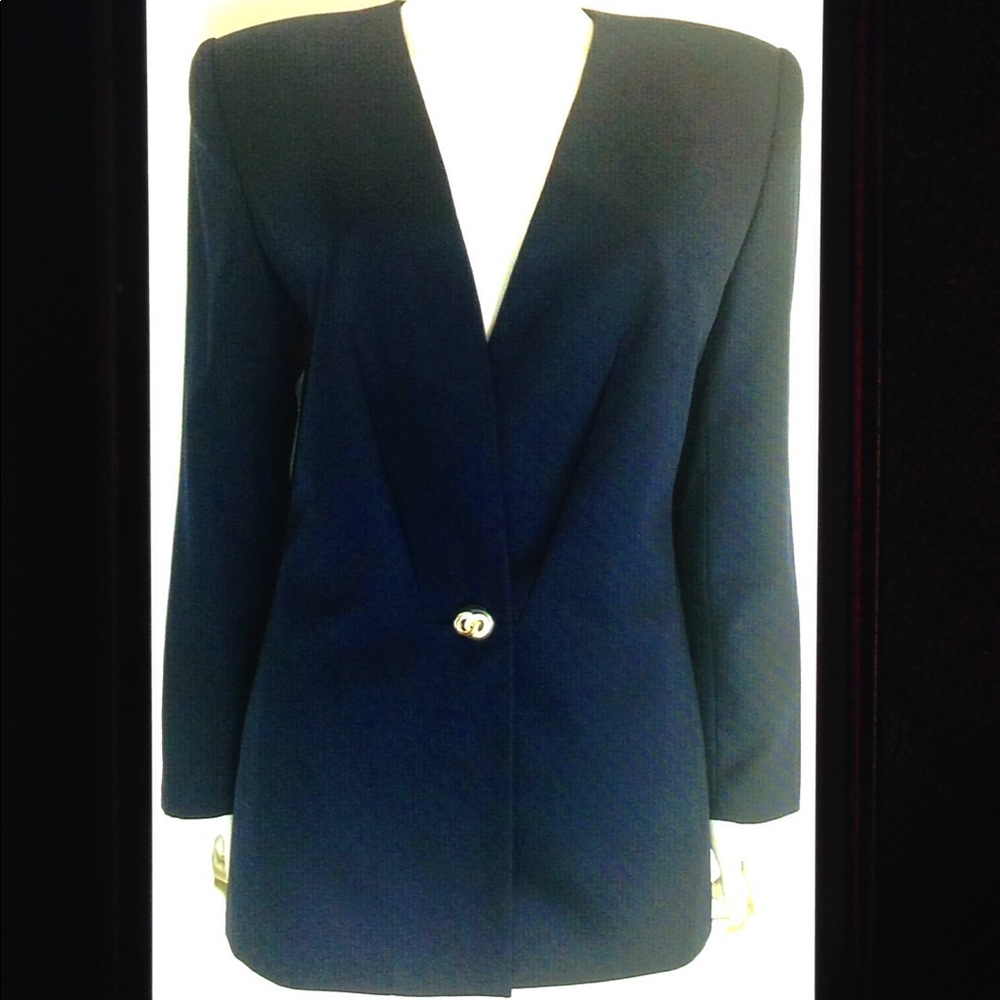 Kasper Vintage Pleat Front Lined Button Blazer